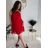 Šaty letné skladané bez rukávov dámske (S/M ONE SIZE) TALIANSKA MÓDA IMD24058/DR červená S/M/L