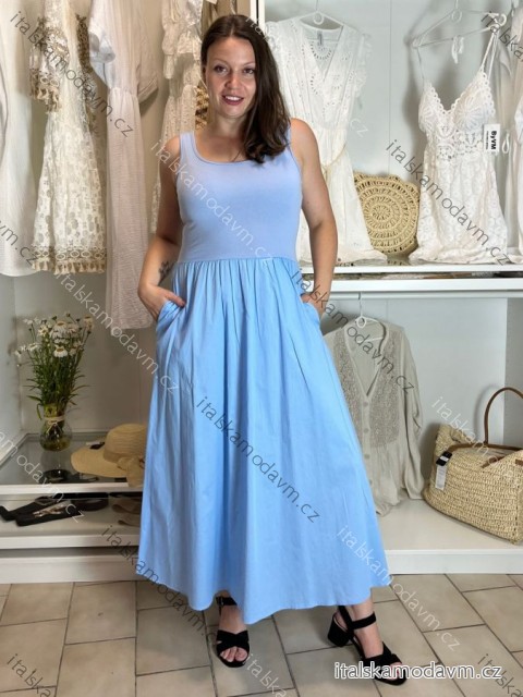 Šaty dlouhé na ramínka dámské AMANDA (S/M/L ONE SIZE) ITALSKÁ MÓDA IMWGS25274/DU