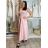 Šaty dlouhé na ramínka dámské AMANDA (S/M/L ONE SIZE) ITALSKÁ MÓDA IMWGS25274/DU S/M/L růžová světlá