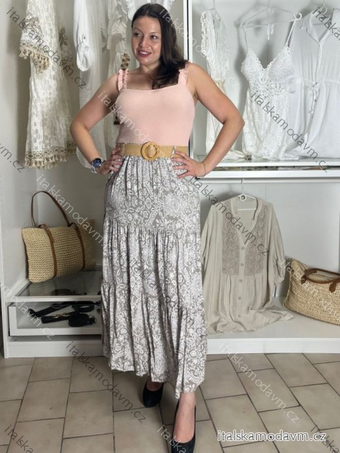 Sukňa dlhá s opaskom dámska LAURA (S/M/l ONE SIZE) TALIANSKA MÓDA IMWBL251612/DUR