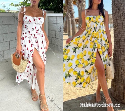 Šaty letné citrónky lemon na ramienka dámske (XS/S/M ONE SIZE) TALIANSKA MÓDA IMWHP25BENATKY