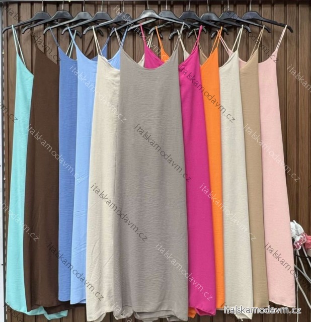 Šaty dlhé voľnočasové letné na ramienka dámske (S/M/L ONE SIZE) TALIANSKA MÓDA IMWHD252137