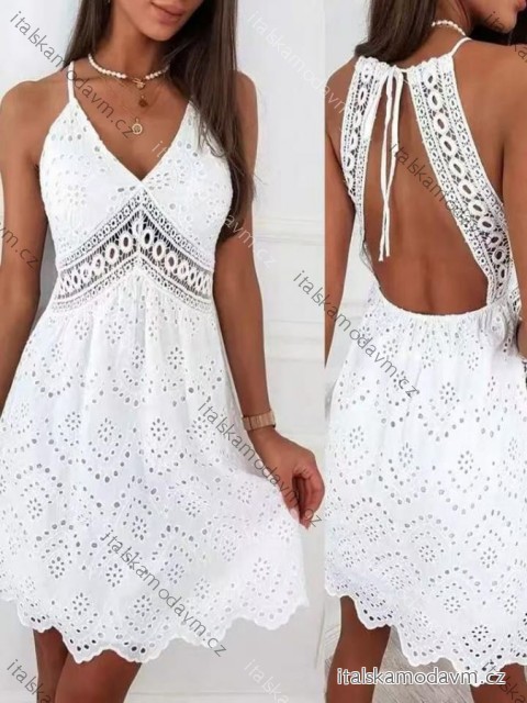 Šaty dlhé letné krajkové bez rukávu dámske (XS/S/M ONE SIZE) TALIANSKA MÓDA IMM25M58253