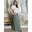 Kalhoty mušelínové letní oversize dámské nadrozměr LUCY (46/48/50 ONE SIZE) ITALSKÁ MÓDA IM425312/DUR khaki 46/48/50