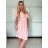 Šaty letné krátky rukáv dámske (S/M ONE SIZE) TALIANSKA MÓDA IMM23M5471/DU -   ružová staroružová -   S/M/L