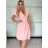 Šaty letné krátky rukáv dámske (S/M ONE SIZE) TALIANSKA MÓDA IMM23M5471/DU -   ružová staroružová -   S/M/L