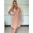 Šaty letné krátky rukáv dámske (S/M ONE SIZE) TALIANSKA MÓDA IMM23M5471/DU -   ružová staroružová -   S/M/L