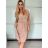 Šaty letné krátky rukáv dámske (S/M ONE SIZE) TALIANSKA MÓDA IMM23M5471/DU -   ružová staroružová -   S/M/L