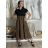 Šaty dlhé elegantné letné s krátkým rukávem dámske SILVIA (S/M/L ONE SIZE) TALIANSKA MÓDA IMC25310/DUR S/M/L hnedá