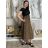 Šaty dlhé elegantné letné s krátkým rukávem dámske SILVIA (S/M/L ONE SIZE) TALIANSKA MÓDA IMC25310/DUR S/M/L hnedá