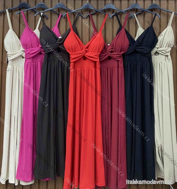 Šaty dlhé elegantné letné na ramienka dámske (XS/S/M ONE SIZE) TALIANSKA MÓDA IMWHD252130