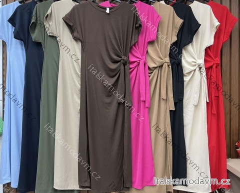 Šaty dlhé letné krátky rukáv dámske nadrozmer (42/44/46 ONE SIZE) TALIANSKA MÓDA IMWHD252372