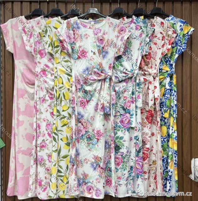 Šaty letní krátký rukáv dámské (XS/S/M ONE SIZE) ITALSKÁ MÓDA IMWHD252373