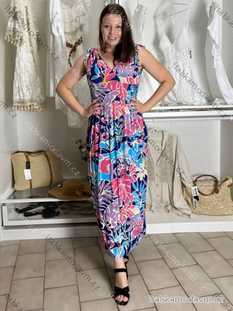 Šaty dlhé letné bez rukávov dámske (M/L-XL/2XL) IMWDF25F1031/DUR XL/2XL modrá