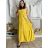 Šaty dlouhé letní na ramínka dámské nadrozměr LEONA (M/L - XL/XXL ONE SIZE) IMWGD25V063/DR XL/2XL žlutá