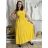 Šaty dlouhé letní na ramínka dámské nadrozměr LEONA (M/L - XL/XXL ONE SIZE) IMWGD25V063/DR XL/2XL žlutá