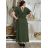 Šaty dlhé elegantný letný krátky rukáv dámske nadrozmer ASTRA (42/44/46 ONE SIZE) TALIANSKA MÓDA IM425422/DUR khaki 42/44/46