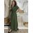 Šaty dlhé elegantný letný krátky rukáv dámske nadrozmer ASTRA (42/44/46 ONE SIZE) TALIANSKA MÓDA IM425422/DUR khaki 42/44/46