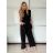 Souprava elegantní tričko bez rukávu a kalhoty dámské (S/M/L ONE SIZE) ITALSKÁ MÓDA IMPVN2525142/DUR -   čierna
 -   S/M/L