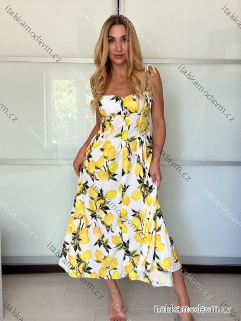 Šaty dlouhé letní na ramínka dámské (S/M ONE SIZE) ITALSKÁ MÓDA IMPVN2524512/DU