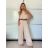Overal dlhý elegantné skladaný bez rukávov dámske (S/M ONE SIZE) TALIANSKA MÓDA IMPGM2323232/DU -   béžová -   S/M/L