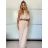 Overal dlhý elegantné skladaný bez rukávov dámske (S/M ONE SIZE) TALIANSKA MÓDA IMPGM2323232/DU -   béžová -   S/M/L