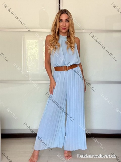 Overal dlouhý elegantní skládaný bez rukávu dámské (S/M ONE SIZE) ITALSKÁ MÓDA IMPGM2323232/DU -   světle modrá -   S/M/L