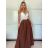 Sukňa maxi dlhá v páse na žabičkovanie dámska (S/M/L ONE SIZE) TALIANSKA MÓDA IMM22MAXIMA/DR kráľovská modrá