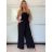 Overal dlhý elegantný žabičkovaný carmen bez rukávov dámsky (S/M/L ONE SIZE) TALIANSKA MÓDA IM425322/DUR tmavá khaki S/M/L