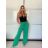 Nohavice dlhé letné dámske (S/M/L ONE SIZE) TALIANSKA MODA IM7250004/DU - zelená - S/M/L