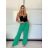 Nohavice dlhé letné dámske (S/M/L ONE SIZE) TALIANSKA MODA IM7250004/DU - zelená - S/M/L