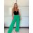 Nohavice dlhé letné dámske (S/M/L ONE SIZE) TALIANSKA MÓDA IMD23417/DUR M/L čierna