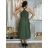 Šaty dlhé letné na ramienka dámske ETNA (S/M/L ONE SIZE) TALIANSKA MÓDA IM425473/DR S/M/L zelená