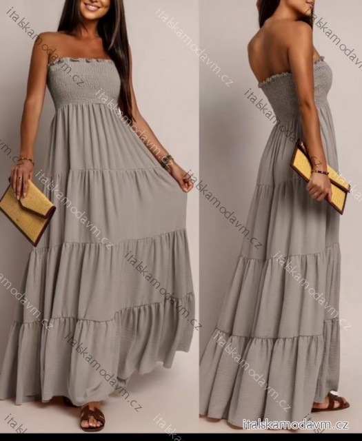 Šaty dlhé letný carmen bez rukávov dámske AURORA (XS/S/M ONE SIZE) TALIANSKA MÓDA IMWGS2511921/DUR