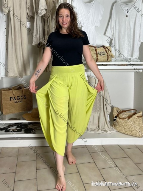Nohavice dlhé aladinky letné dámske (S/M/L ONE SIZE) TALIANSKA MÓDA IMD24029/DUR zelená  S/M/L
