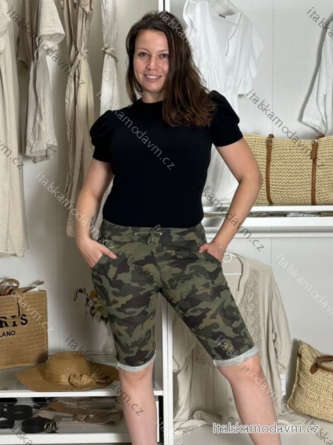 Kraťasy šortky bavlněné dámské (S/M ONE SIZE) ITALSKÁ MÓDA IMD23356/DR