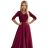 Šaty dlouhé elegantní dámské (2XL) Polská MÓDA NUMECO25309-9/DU XXL vínová
