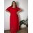 Šaty elegantní šifonové krátký rukáv dámské nadrozměr (46/48/50 ONE SIZE) ITALSKá MóDA IM425035