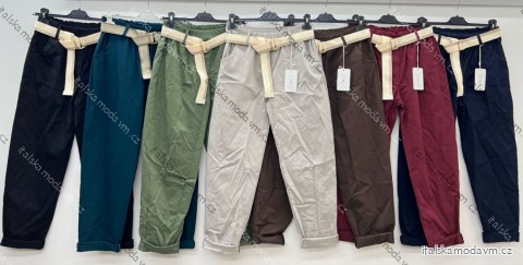 Nohavice plátené dámske nadrozmer (46/48/50 ONE SIZE) TALIANSKA MÓDA IM425481