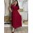 Šaty dlhé elegantný letný krátky rukáv dámske nadrozmer ASTRA (42/44/46 ONE SIZE) TALIANSKA MÓDA IM425422/DUR vínová 42/44/46
