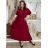 Šaty dlhé elegantný letný krátky rukáv dámske nadrozmer ASTRA (42/44/46 ONE SIZE) TALIANSKA MÓDA IM425422/DUR vínová 42/44/46