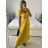 Šaty dlhé letné skládané krátky rukáv dámske ZUZA (S/M/L ONE SIZE) TALIANSKA MÓDA 	 IMD251761