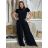 Kalhoty dlouhé oversize dámské SINDEY (S/M/L ONE SIZE) ITALSKÁ MÓDA IMWHP25326/DUR S/M/L Černá