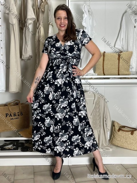 Šaty dlhé letné krátky rukáv dámske (VESNA S/M/L ONE SIZE) TALIANSKA MóDA IM3251111-2/DUR