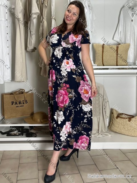 Šaty dlhé letné krátky rukáv dámske (VESNA S/M/L ONE SIZE) TALIANSKA MóDA IM3251111-4/DUR