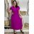 Šaty dlouhé letní skládané krátký rukáv dámské ZUZA (S/M/L ONE SIZE) ITALSKÁ MÓDA 	 IMD251761/DUR fuchsiová S/M/L