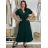 Šaty dlouhé letní skládané krátký rukáv dámské ZUZA (S/M/L ONE SIZE) ITALSKÁ MÓDA 	 IMD251761/DUR S/M/L červená