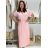 Šaty dlouhé letní skládané krátký rukáv dámské ZUZA (S/M/L ONE SIZE) ITALSKÁ MÓDA 	 IMD251761/DUR S/M/L červená