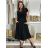 Šaty dlhé letné krátky rukáv dámske Susana (S/M/L ONE SIZE) TALIANSKA MÓDA IM425140/DU černá S/M/L