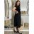 Šaty dlhé letné krátky rukáv dámske Susana (S/M/L ONE SIZE) TALIANSKA MÓDA IM425140/DU černá S/M/L